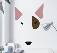Muursticker Vooraanzicht Kleur Bull Terrier