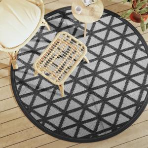 VidaXL Buitenkleed arakil ø160 cm polypropeen zwart