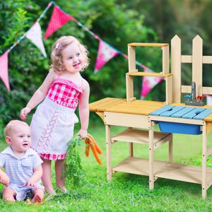 Buiten Kinderkeuken Mud Kitchen Houten Kinderkeuken met Replica Kraan