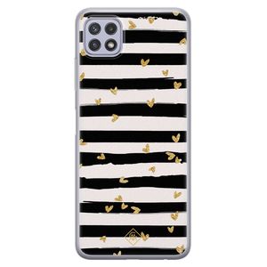 Samsung Galaxy A22 5G siliconen telefoonhoesje - Hart streepjes