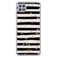 Samsung Galaxy A22 5G siliconen telefoonhoesje - Hart streepjes