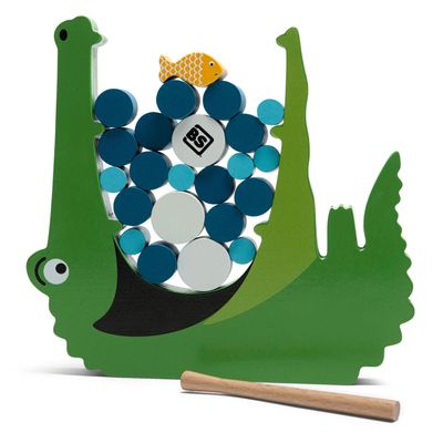 BS Toys krokodil hout balans en stapelspel