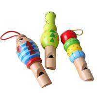 2 PC'S leuke cartoon houten Whistle kinderen blaas instrument willekeurige stijl levering