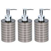 4x Zeeppompjes/zeepdispensers 300 ml zilver