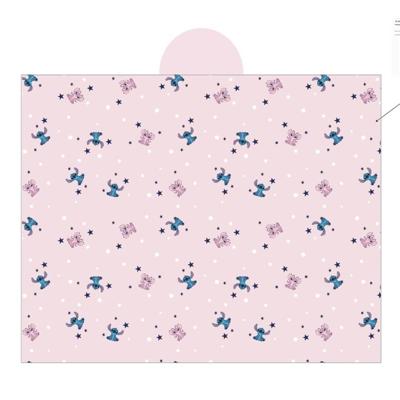 Stitch fleece plaid met capuchon 120 x 150 cm - polyester