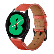 lederen bandje - Rood - Samsung Galaxy watch 7 - 40mm & 44mm - thumbnail