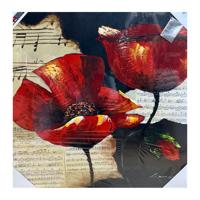 Canvas Schilderij Bloem met bladmuziek