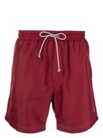 Brunello Cucinelli short de bain à logo brodé - Rouge