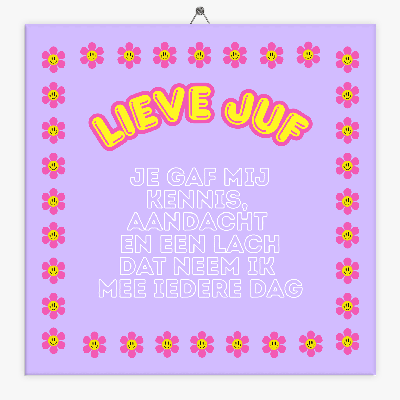 Tekst tegeltje lieve juf
