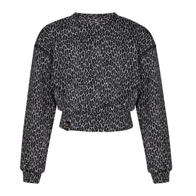 KIEstone winter sweater meisjes - bruin panter - Marieke