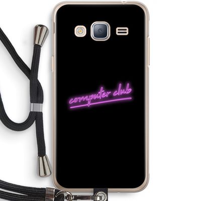 Vice Black: Samsung Galaxy J3 (2016) Transparant Hoesje met koord