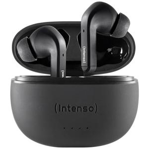 Intenso T300A In Ear headset Bluetooth Stereo Zwart Noise Cancelling Indicator voor batterijstatus, Headset, Oplaadbox, Touchbesturing