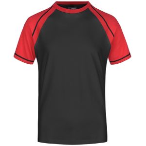 Heren t-shirt zwart/rood