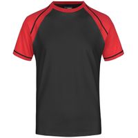 Heren t-shirt zwart/rood 3XL  - - thumbnail
