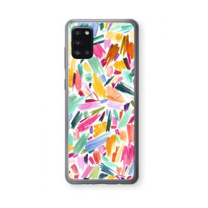 Watercolor Brushstrokes: Samsung Galaxy A31 Transparant Hoesje