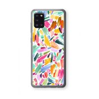 Watercolor Brushstrokes: Samsung Galaxy A31 Transparant Hoesje