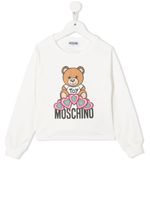 Moschino Kids sweat en coton à imprimé Teddy Bear - Blanc