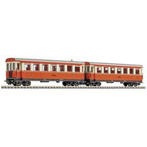 Liliput L340508 H0e set van 2 personenrijtuigen B4IP/s 30 en 31, rood-crème van de Zillertalbahn