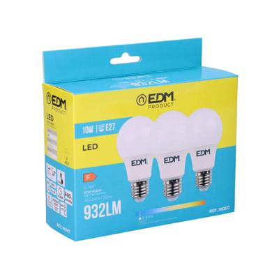 Set van 3 ledlampen EDM 98207 F 60 W 10 W E27 810 Lm 932 Lm Ø 6 x 10,8 cm (6400 K)