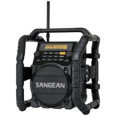 Sangean U-5 DBT Bouwradio DAB+, VHF (FM) AUX, Bluetooth Waterdicht, Stofdicht, Stofvast Zwart