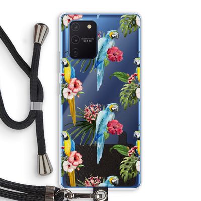Kleurrijke papegaaien: Samsung Galaxy Note 10 Lite Transparant Hoesje met koord