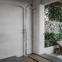 Buitendouche vrijstaand Fortifura Outdoor Deluxe Regendouche Met Handdouche Geborsteld RVS Fortifura