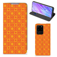 Samsung Galaxy S20 Ultra Hoesje met Magneet Batik Oranje