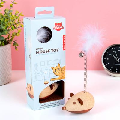 Houten muis kattenspeeltje Houten muis kattenspeeltje