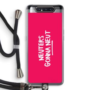 Neuters (roze): Samsung Galaxy A80 Transparant Hoesje met koord