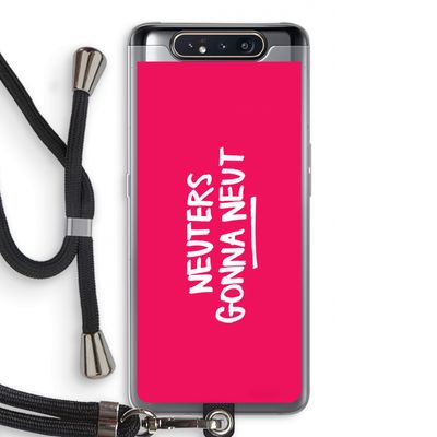 Neuters (roze): Samsung Galaxy A80 Transparant Hoesje met koord