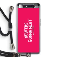 Neuters (roze): Samsung Galaxy A80 Transparant Hoesje met koord