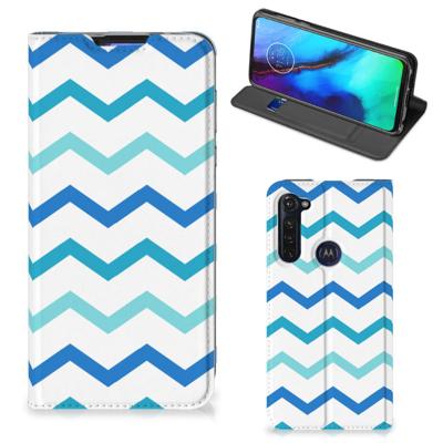 Motorola Moto G Pro | Hoesje met Magneet | Zigzag Blauw