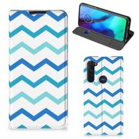 Motorola Moto G Pro | Hoesje met Magneet | Zigzag Blauw