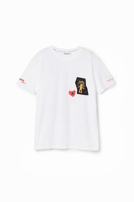 T-shirt met patches met sfinx - WHITE - S