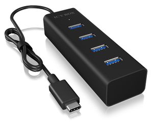 ICY BOX IB-HUB1409-C3 USB 3.2 Gen 1 (3.1 Gen 1) Type-C 5000 Mbit/s Zwart