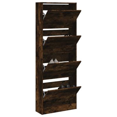 VidaXL Schoenenkast 60x21x163,5 cm bewerkt hout gerookt eikenkleurig