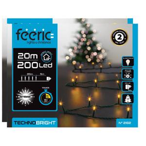 Kerstverlichting - 2x st - warm wit - 20 meter - 200 led lampjes - groen snoer - 8 functies