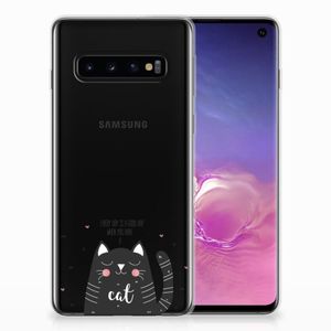 Samsung Galaxy S10 Telefoonhoesje met Naam Cat Good Day