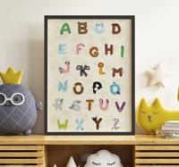 Een dierenalfabet kinderkamer poster