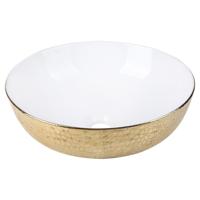 Differnz Snake wastafel keramiek | goud/wit | Ø 40 x 13.5 cm