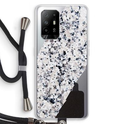 Gespikkelde marmer: Oppo A95 5G Transparant Hoesje met koord
