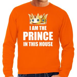 Woningsdag Im the prince in this house sweater / trui voor thuisblijvers tijdens Koningsdag oranje heren 2XL  -