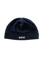 BOSS Kidswear bonnet à logo brodé - Bleu