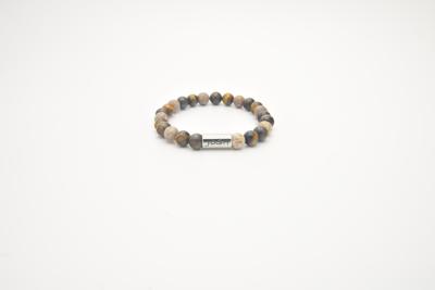 JOSH Heren Armband met Natuursteen Mix Bruin | 09313-BRA