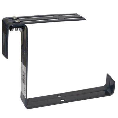 Balkonbeugel - 2x - voor railing t/m 14 cm - grijs - bloem/plantenbakken ophang beugel