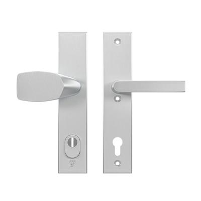 AXA AXA veiligheidsbeslag voordeur Edge Plus rechthoekig Wing knop/Blok-kruk PC92 met kerntrekbeveiliging SKG3 - aluminium