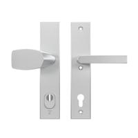 AXA AXA veiligheidsbeslag voordeur Edge Plus rechthoekig Wing knop/Blok-kruk PC92 met kerntrekbeveiliging SKG3 - aluminium