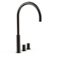 Wastafelmengkraan Tres Study Exclusive Tweeknops Uitloop Gebogen 29,5 cm Metallic Zwart Tres