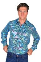 Heren disco blouse turqoise