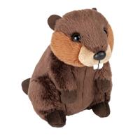Wild Republic bever knuffel - 13 cm - bruin - Pluche - dieren knuffels - knaagdieren